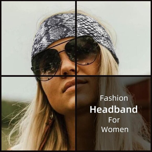 7\'\' Wide Headbands for Women 10 Pack Boho Turban Non Slip Hair Accessories